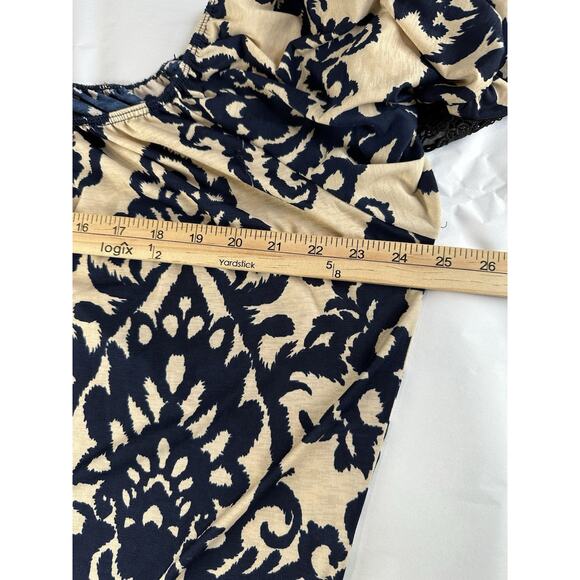 Cezanne Women's Sz 3X Scoop Neck Pop Over Flared 3/4 Lace Trim Sleeve Blouse - Picture 9 of 12